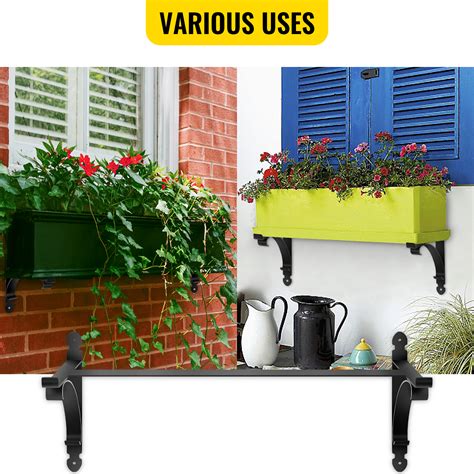 adjustable metal black window box planter|black window boxes with brackets.